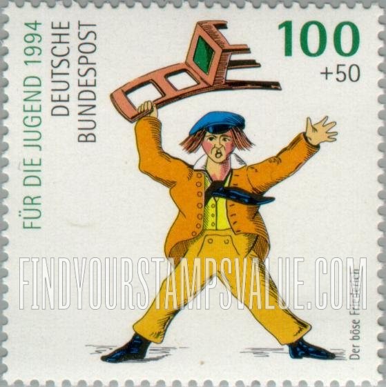 FindYourStampsValue: SEMI-POSTAL - Heinrich Hoffmann (1809-94), Physician, Writer of Children’s Books: Naughty Frederick