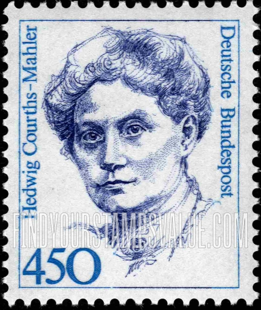 FindYourStampsValue: Famous Women Type of 1986: Hedwig Courths-Mahler (1867-1950), novelist