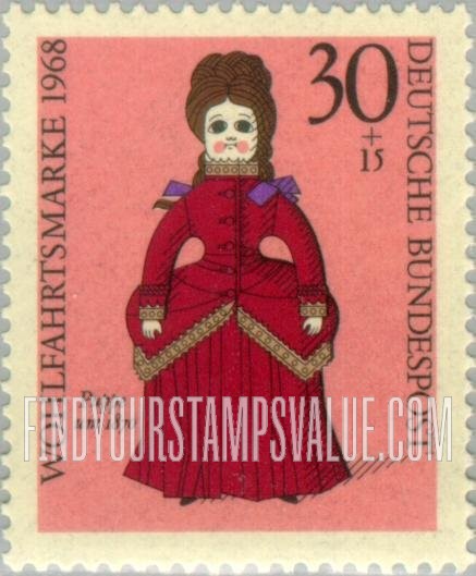 FindYourStampsValue: SEMI-POSTAL - Doll, c. 1870: Various 19th Centennial Dolls are from Germanic National Museum, Nuremberg