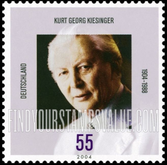 FindYourStampsValue: Kurt Georg Kiesinger (1904-88), Chancellor