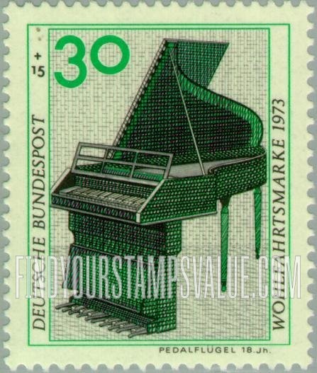 FindYourStampsValue: SEMI-POSTAL - Musical Instruments: Pedal piano, 18th century