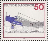 FindYourStampsValue: 50th Anniversary of Lufthansa - Junkers F13, 1926