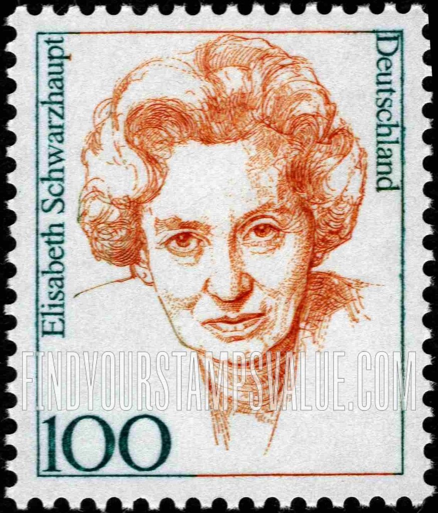 FindYourStampsValue: Famous Women Type of 1986: Elisabeth Schwarzhaupt (1901-86), politician