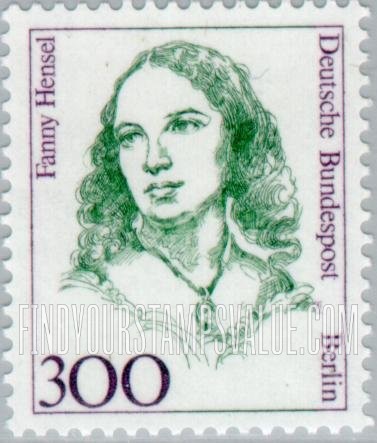 FindYourStampsValue: BERLIN - Famous Women Type of Germany: Fanny Hensel (1805-1847), composer-conductor