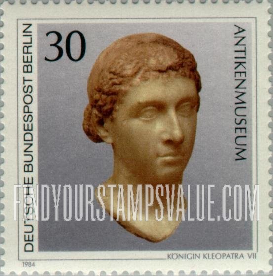 FindYourStampsValue: BERLIN - Ancient Artwork, Berlin Museum: Bust of Queen Cleopatra VII, 69-30 B.C.