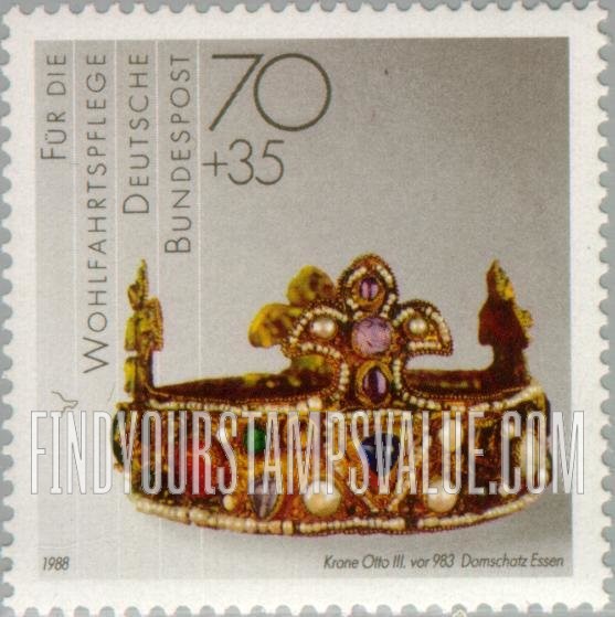 FindYourStampsValue: SEMI-POSTAL - Crown of Otto III, 10th centennial, Essen cathedral