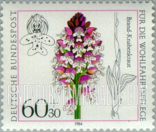 FindYourStampsValue: SEMI-POSTAL - Orchids: Orchis ustulata
