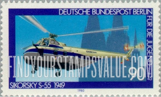 FindYourStampsValue: OCCUPATION SEMI-POSTAL - Aviation Type of 1979: Sikorsky-55, 1949