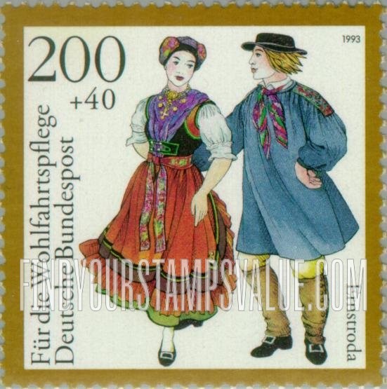 FindYourStampsValue: SEMI-POSTAL - Traditional Costumes: Ernstroda, Thuringia