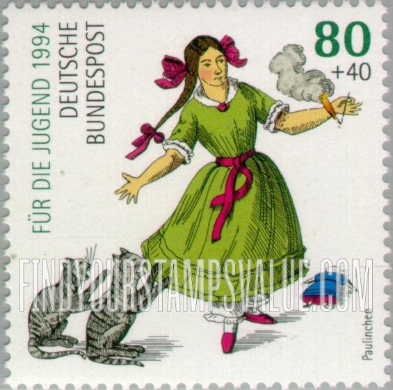 FindYourStampsValue: SEMI-POSTAL - Heinrich Hoffmann (1809-94), Physician, Writer of Children’s Books: Little Pauline