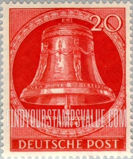 FindYourStampsValue: BERLIN - Freedom Bell: Bell Type of 1951-1952