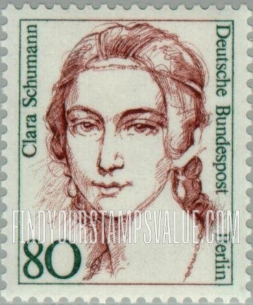 FindYourStampsValue: BERLIN - Famous Women Type of Germany: Clara Schumann