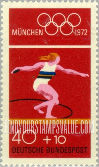 FindYourStampsValue: SEMI-POSTAL - Olympic Games Type of 1972: Discus, women's