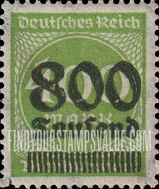 FindYourStampsValue: Numeral Value: Stamps and Types of 1922-23 Surcharged in Green