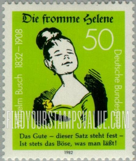 FindYourStampsValue: Die Fromme Helene, by Wilhelm Busch (1832-1908)