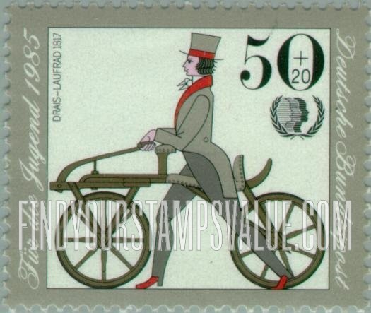 FindYourStampsValue: SEMI-POSTAL - Antique Bicycles: Draisienne, 1817