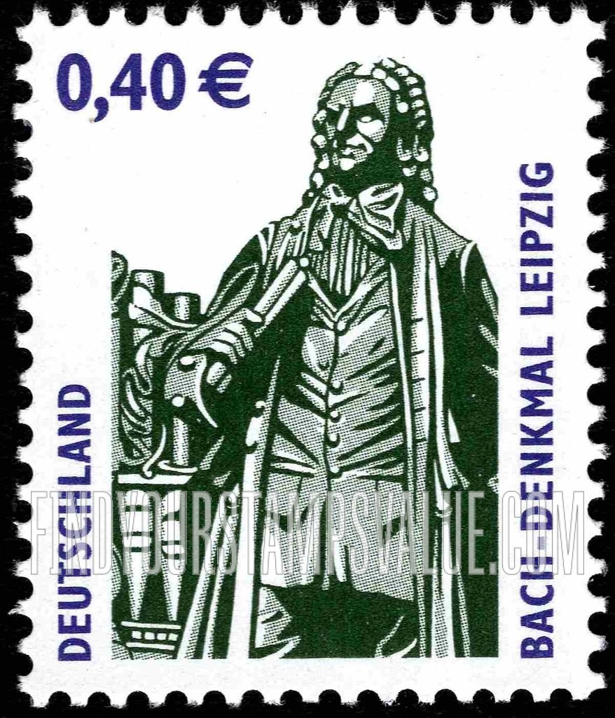 FindYourStampsValue: Historic Sites Type of 1987: Bach Statue, Leipzig