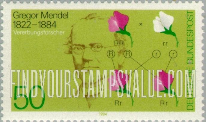 FindYourStampsValue: Gregor Mendel (1822-1884), Basic Laws of Heredity