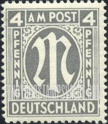 FindYourStampsValue: A. M. G. ISSUE - "M" in Circle