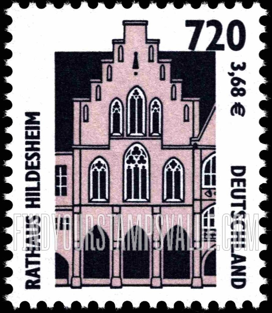 FindYourStampsValue: Historic Sites Type of 1987: Hildesheim Town Hall