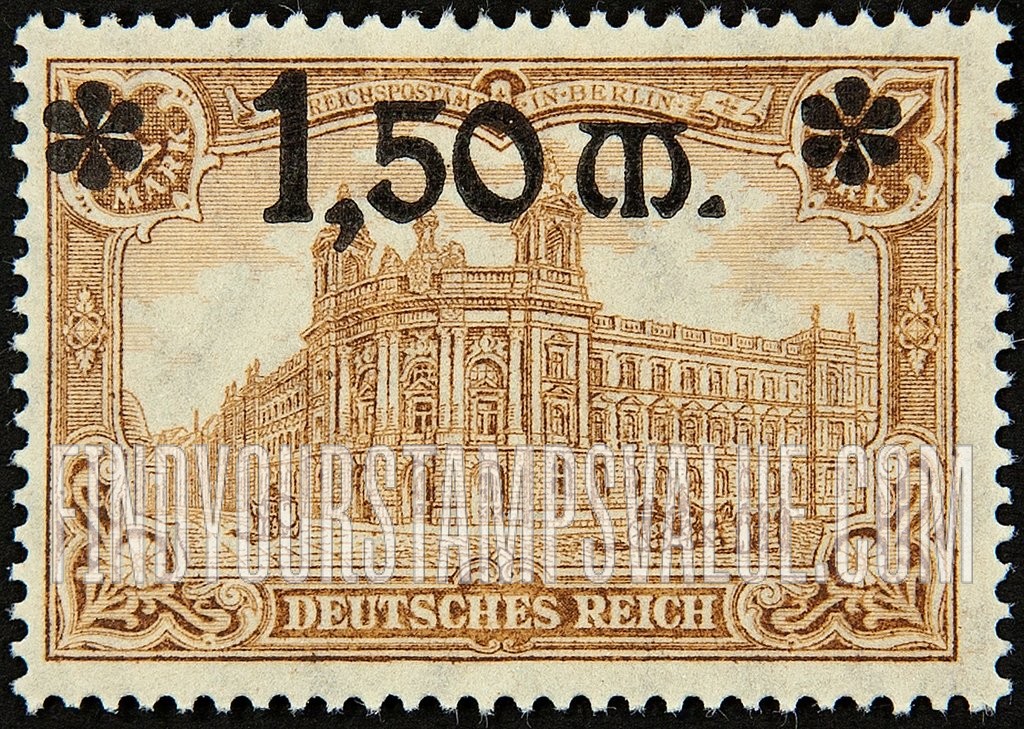 FindYourStampsValue: General Post Office in Berlin: Types of 1902 Surcharged