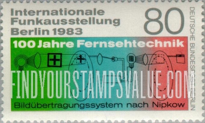 FindYourStampsValue: BERLIN - International Radio Exhibition, Sept. 2-11: Nipkow’s phototelegraphy diagram