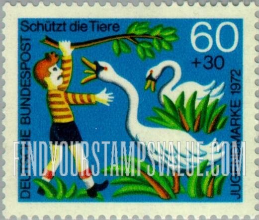FindYourStampsValue: SEMI-POSTAL - Boy annoying swans