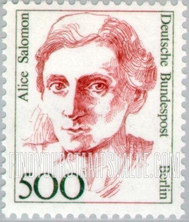 FindYourStampsValue: BERLIN - Famous Women Type of Germany: Alice Salomon (1872-1948), feminist and social activist