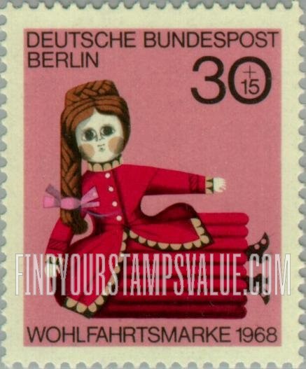 FindYourStampsValue: OCCUPATION SEMI-POSTAL - Doll Type of 1968: Various 19th century dolls in sitting position