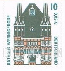 FindYourStampsValue: Wernigerode Town Hall: Historic Sites Type of 1987
