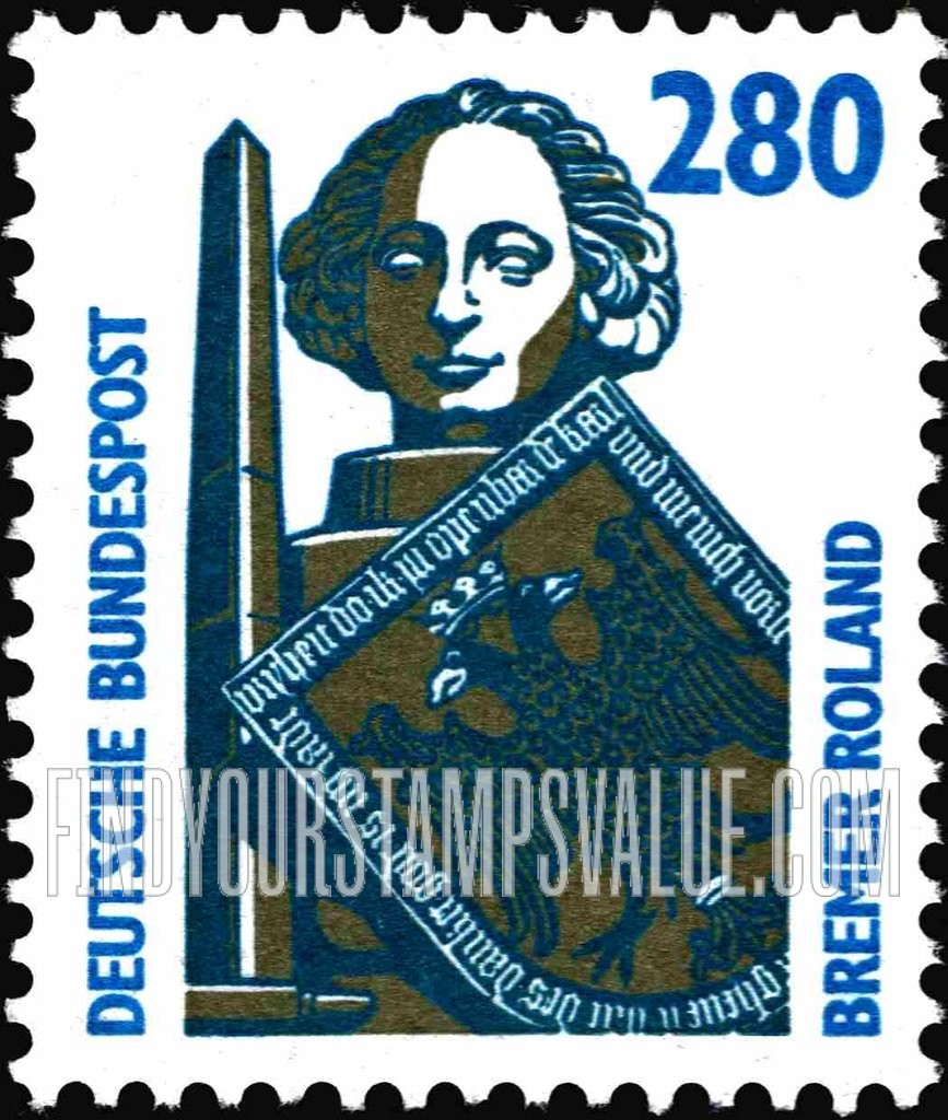 FindYourStampsValue: Historic Sites and Objects: Statue of Roland, Bremen