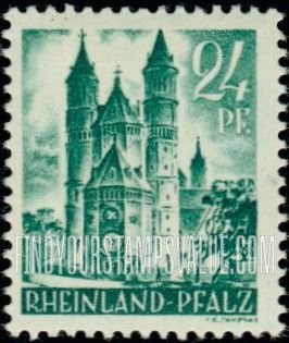 FindYourStampsValue: RHINE PALATINATE - Cathedral of Worms