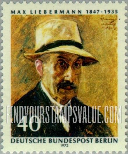 FindYourStampsValue: BERLIN - Max Liebermann (1847-1935), self-portrait