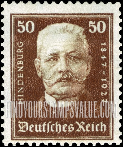 FindYourStampsValue: SEMI-POSTAL - President Paul von Hindenburg