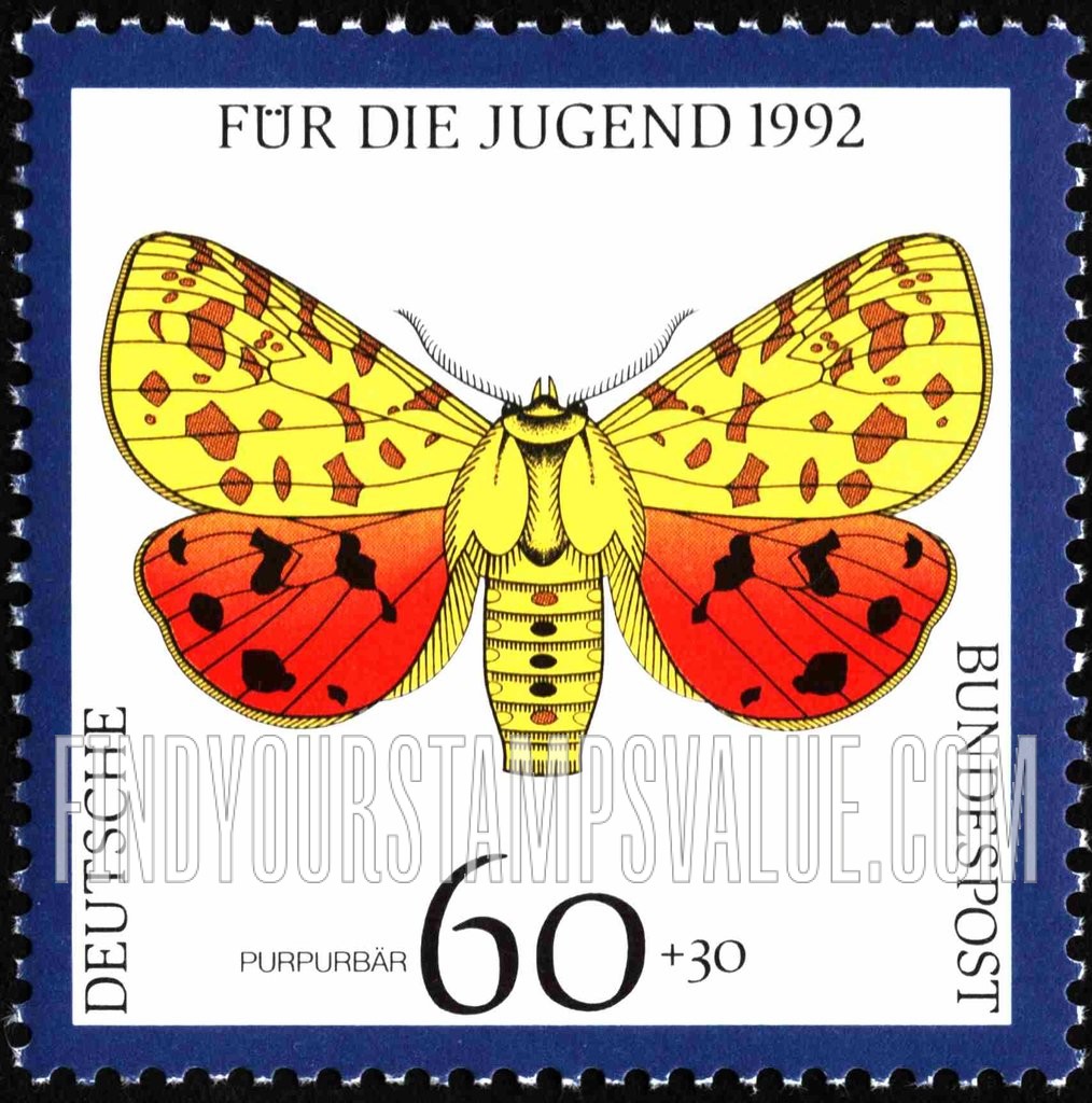 FindYourStampsValue: SEMI-POSTAL - Endangered Butterfly Type of 1991: Purpurbar