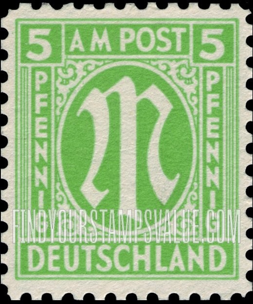 FindYourStampsValue: A. M. G. ISSUE - "M" in Circle