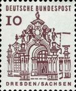FindYourStampsValue: German Buildings through 12 Centuries - Wall Pavilion, Zwinger, Dresden
