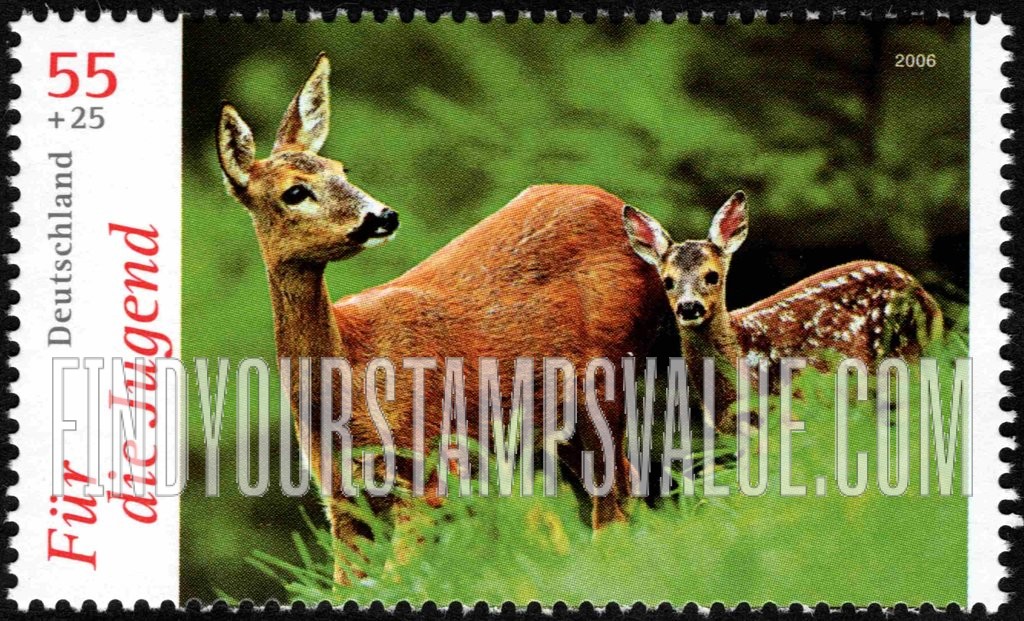 FindYourStampsValue: SEMI-POSTAL - Mammals: Doe and fawn