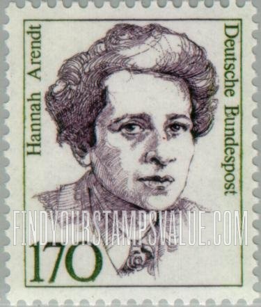 FindYourStampsValue: Famous Women: Hannah Arendt (1906-75), American political scientist