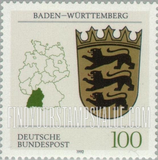 FindYourStampsValue: Coats of Arms of States of the Federal Republic of Germany: Baden-Wurttemberg