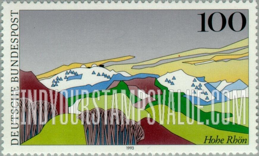 FindYourStampsValue: Scenic Regions in Germany: Rhon Mountains