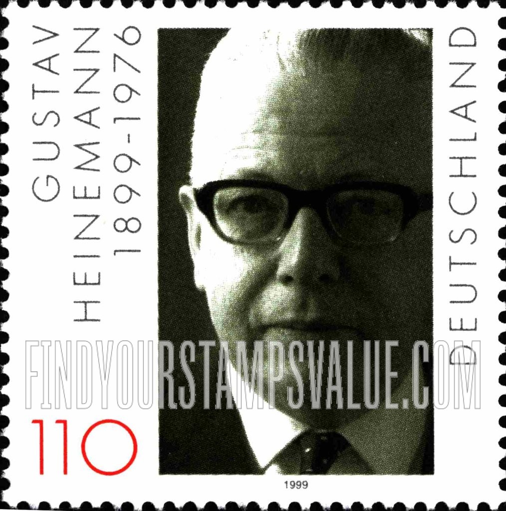 FindYourStampsValue: President Gustav Heinemann (1899-1976)