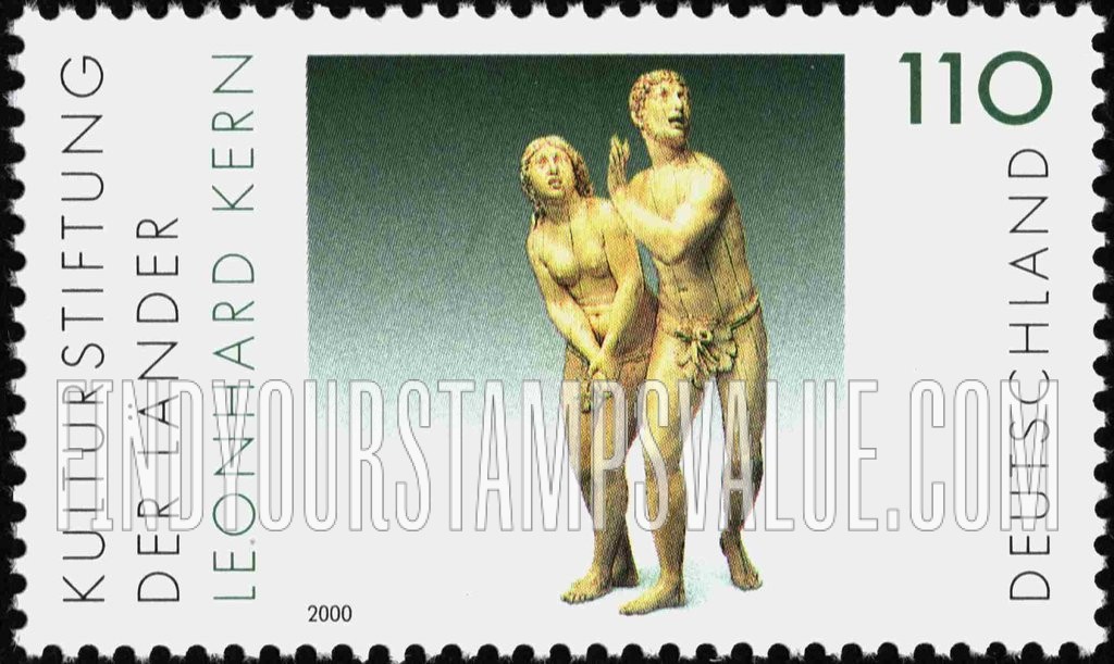 FindYourStampsValue: Cultural Foundation Type of 1999: The Expulsion from Paradise, sculpture by Leonhard Kern