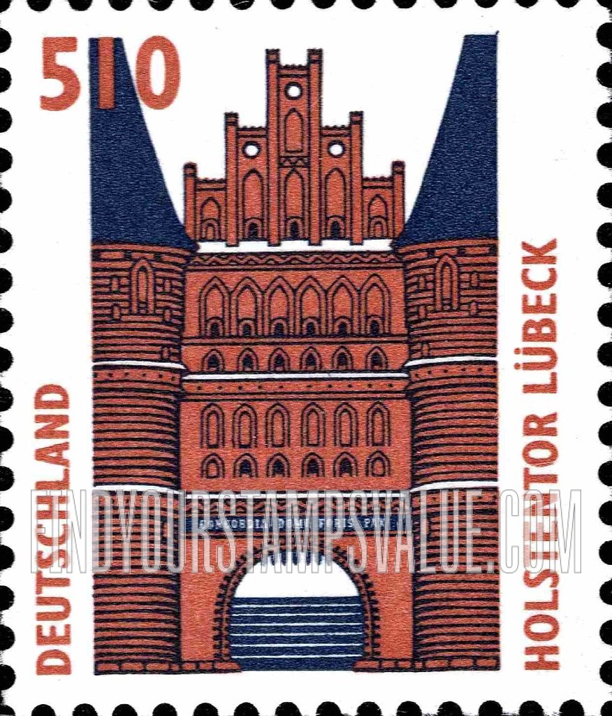 FindYourStampsValue: Historic Sites Type of 1987: Holsten Gate, Lübeck