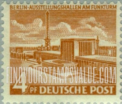FindYourStampsValue: BERLIN - Exposition halls: Similar to Type of 1949