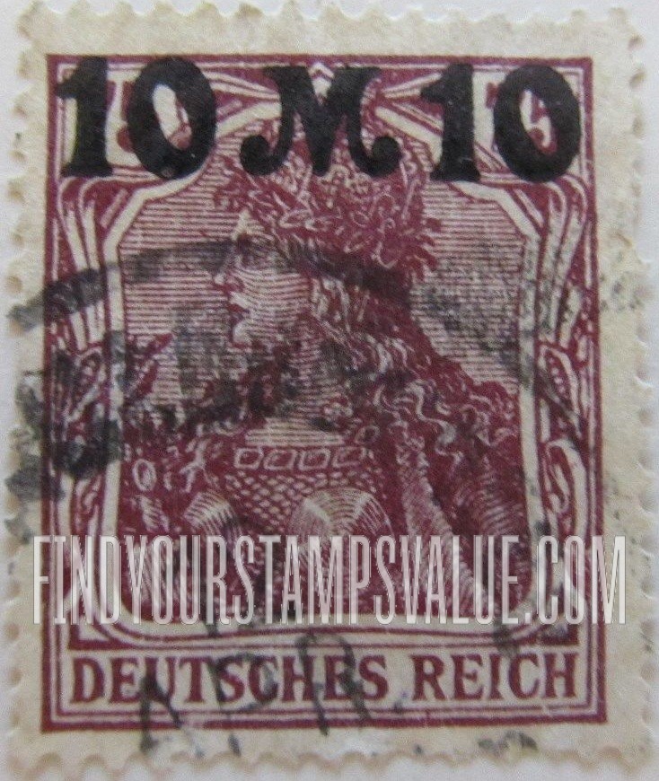 FindYourStampsValue: Germania: Stamps of 1920 Surcharged