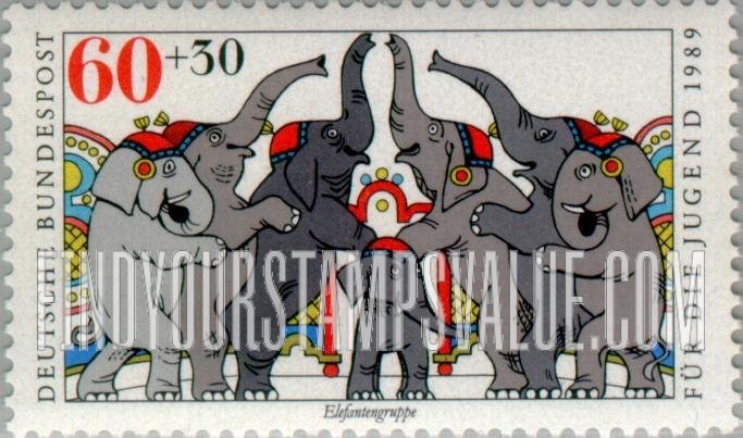 FindYourStampsValue: SEMI-POSTAL - Circus: Elephants