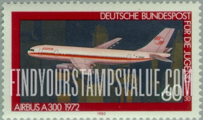FindYourStampsValue: SEMI-POSTAL - Aviation Type of 1979: Airbus A300, 1972