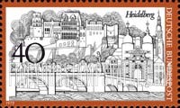 FindYourStampsValue: German Towns - View of Heidelberg