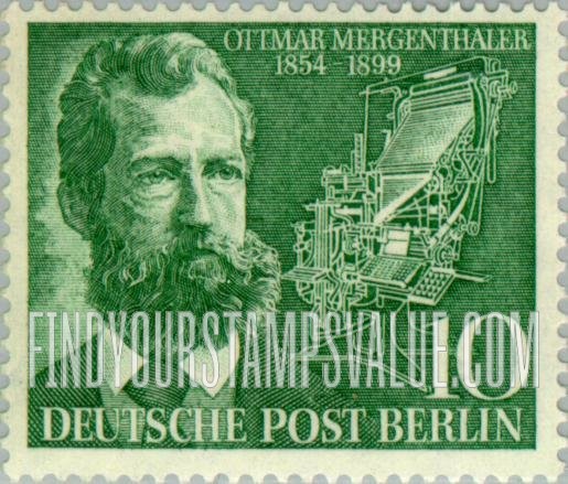 FindYourStampsValue: BERLIN - Ottmar Mergenthaler and Linotype